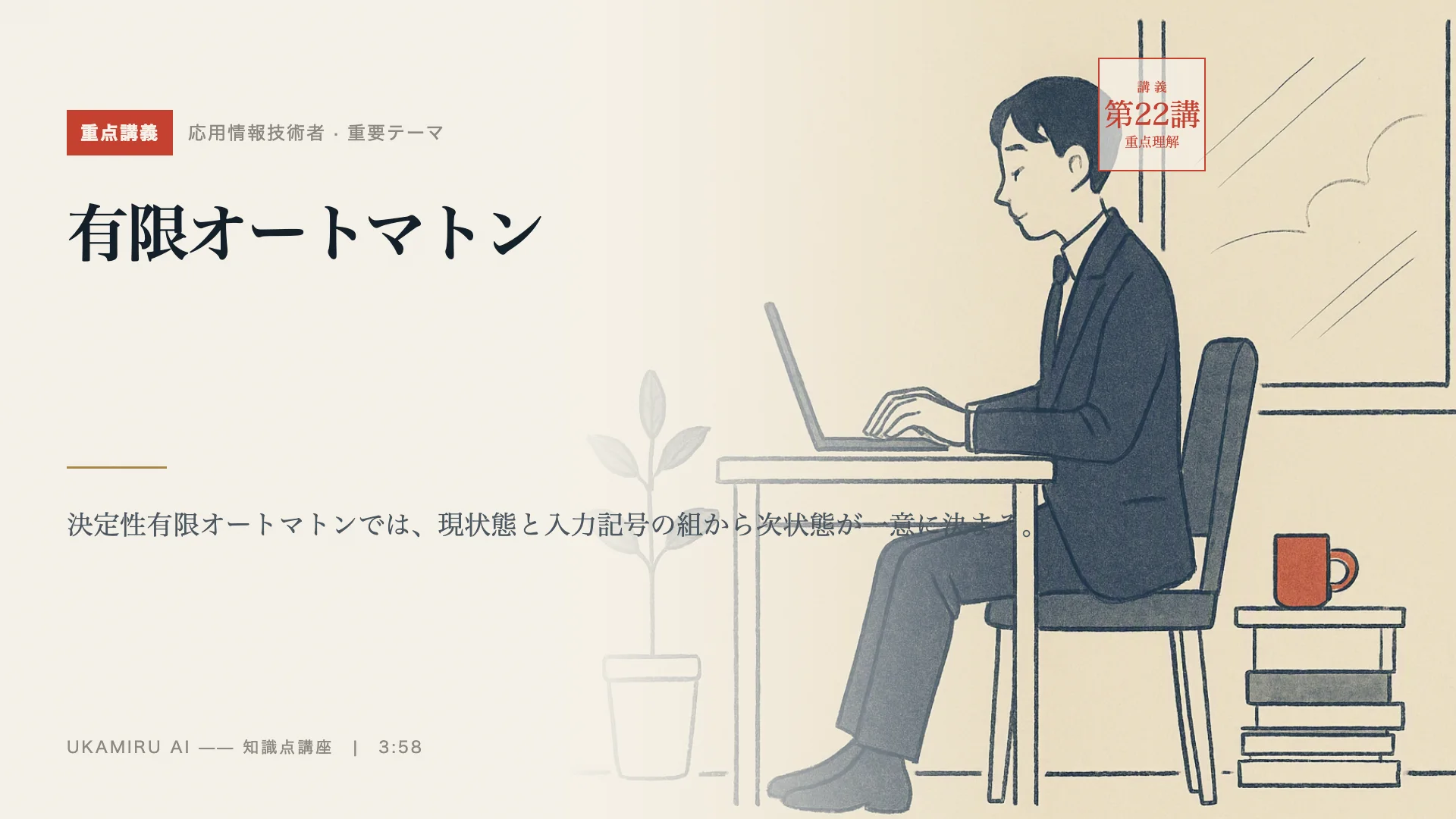 第22講「有限オートマトン」の表紙