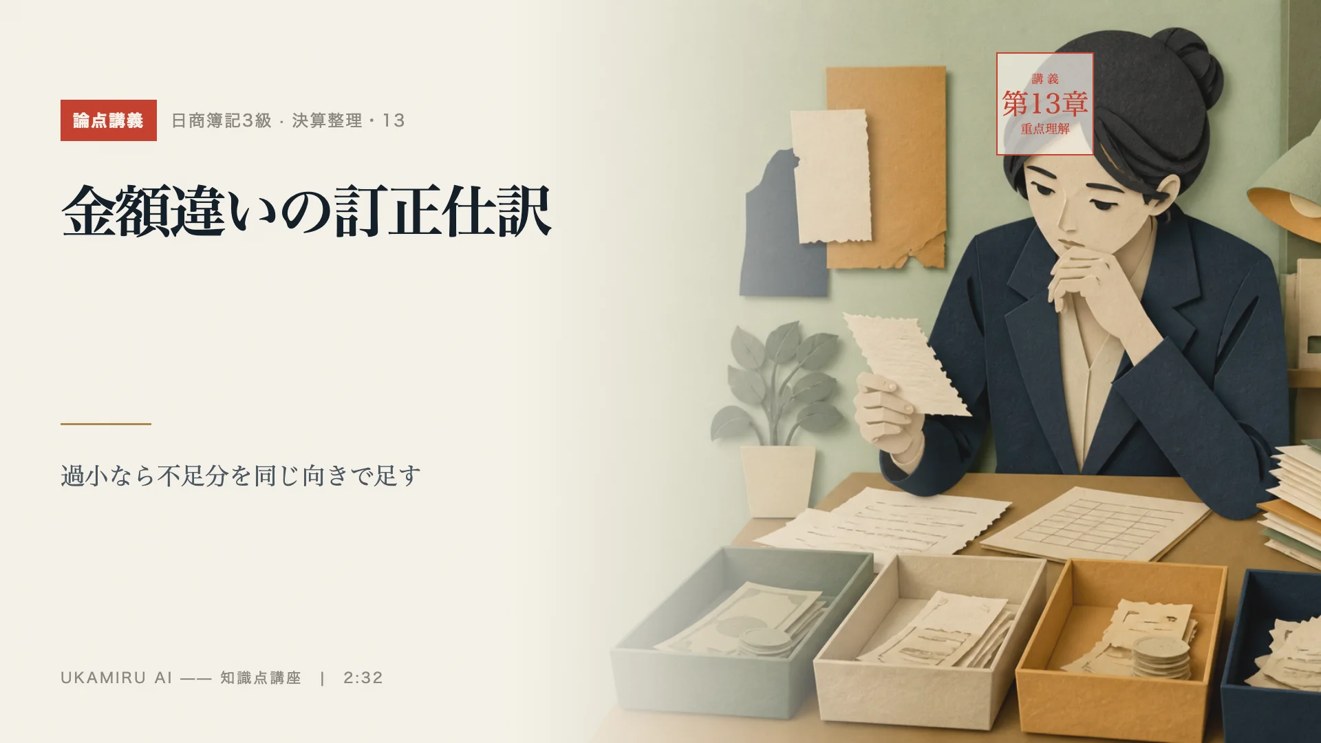 第23講「金額違いの訂正仕訳」の表紙