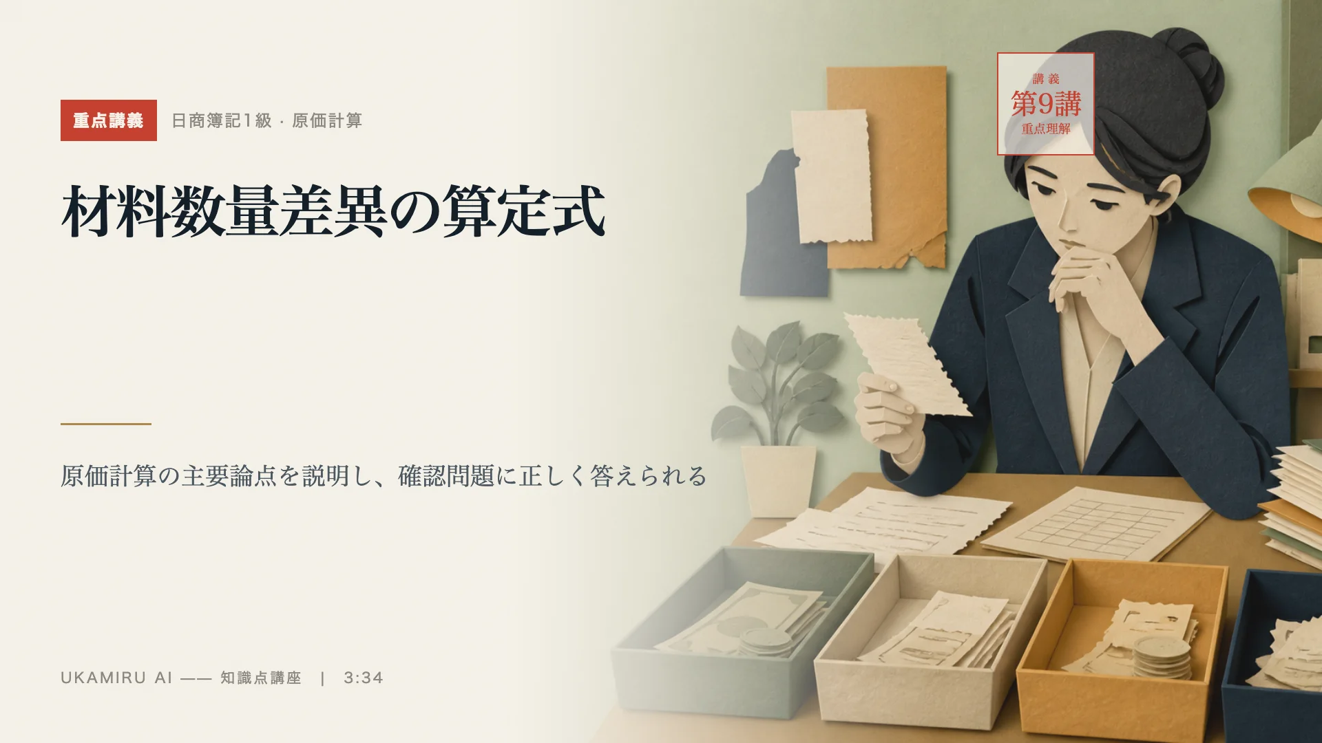 第9講「材料数量差異の算定式」の表紙