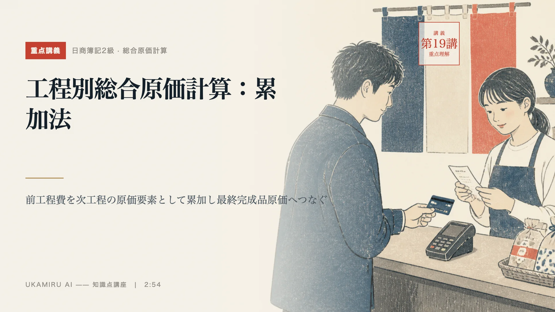 第19講「工程別総合原価計算：累加法」の表紙