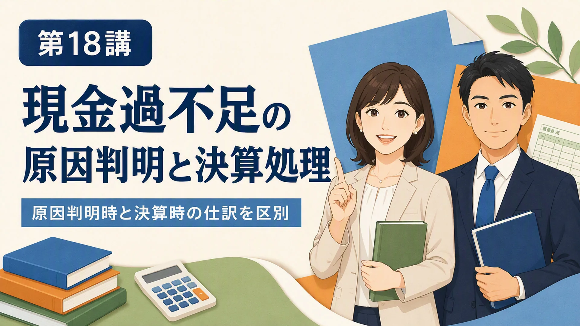講義「現金過不足の原因判明と決算処理」の表紙