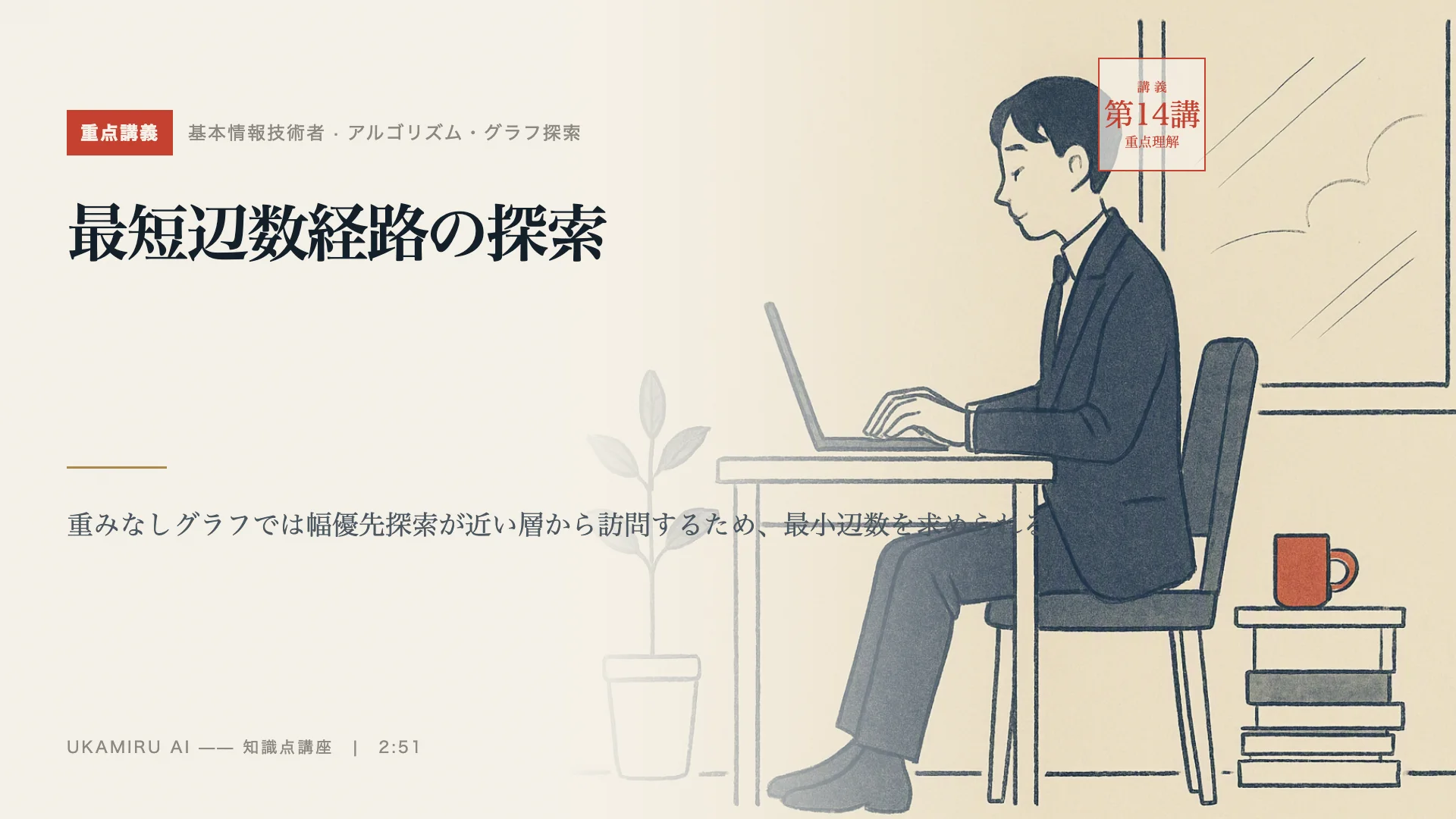第14講「最短辺数経路の探索」の表紙