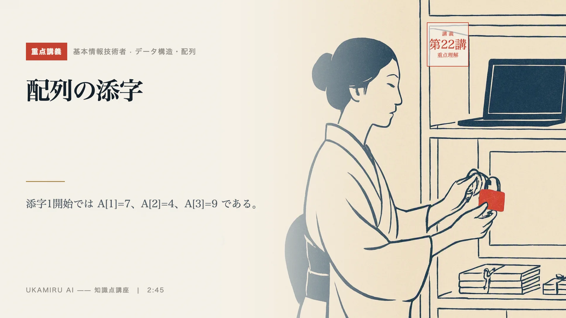 第22講「配列の添字」の表紙