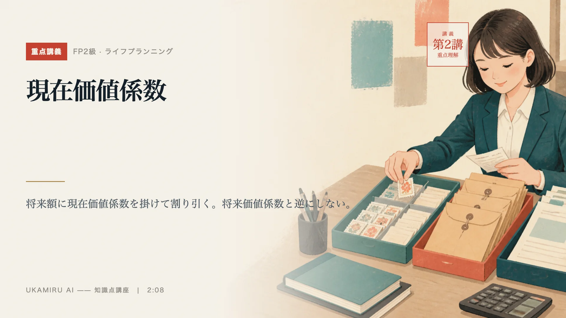 講義「現在価値係数」の表紙