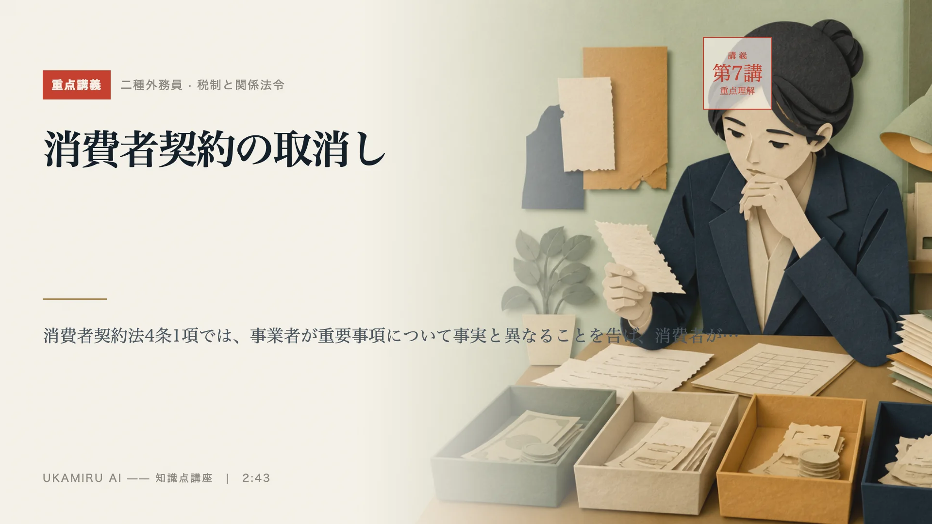 第7講「消費者契約の取消し」の表紙