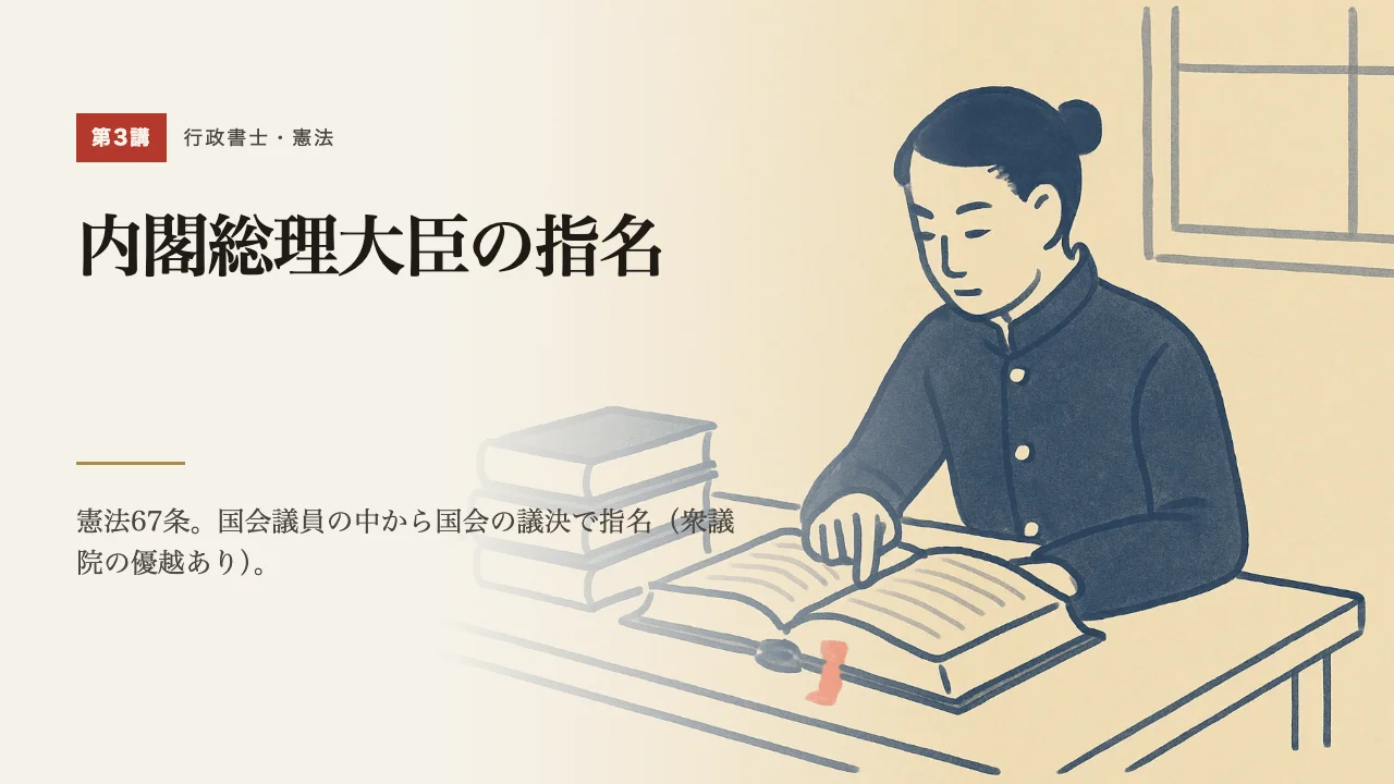 講義「内閣総理大臣の指名」の表紙
