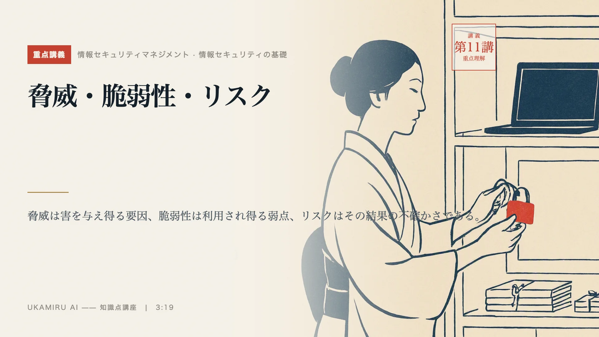 第11講「脅威・脆弱性・リスク」の表紙