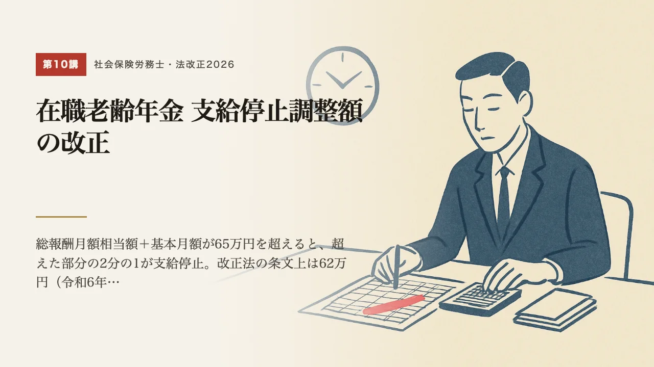第10講「在職老齢年金 支給停止調整額の改正」の表紙