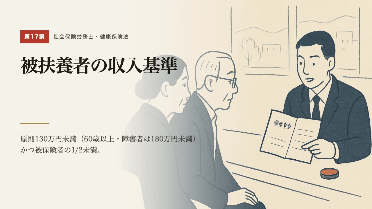 第17講「被扶養者の収入基準」の表紙