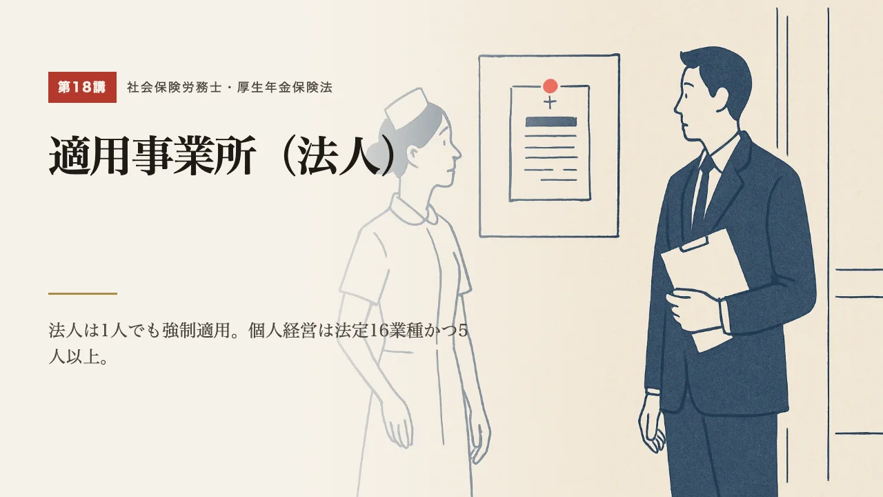 第18講「適用事業所（法人）」の表紙
